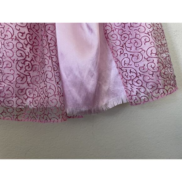 Disney Sleeping Beauty Princess Aurora Pink Short Sleeve Costume Dress Size 4-6X - Picture 5 of 11